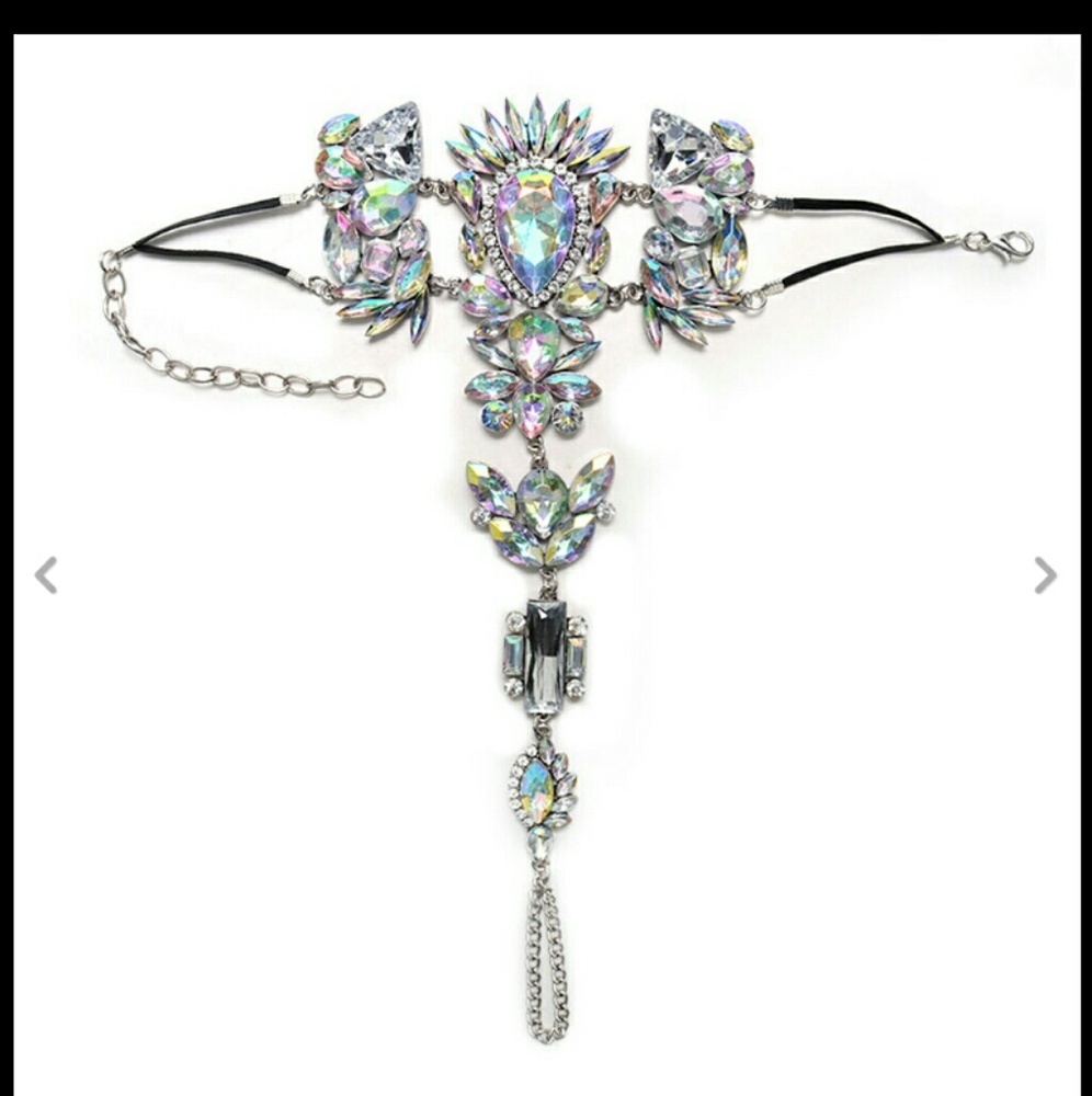 2 Crystal Toe Ring Anklets - Picture 2 of 5